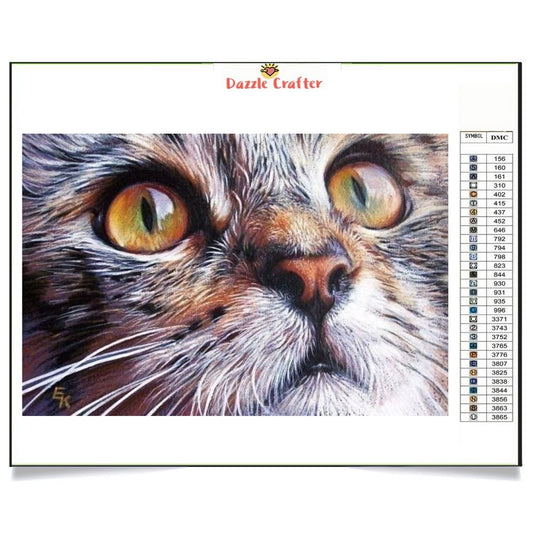 GREEN EYES KITTY  Diamond Painting Kit - DAZZLE CRAFTER