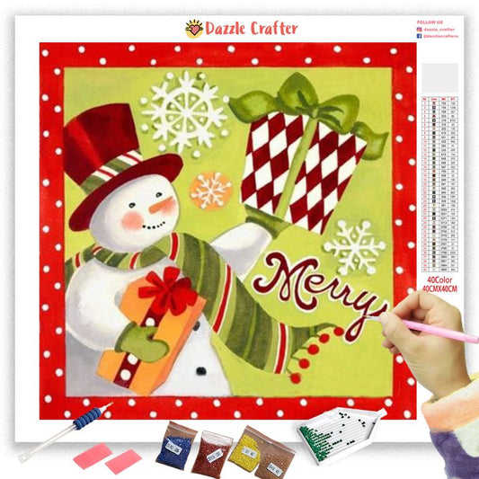 MERRY CHRISTMAS SNOWMAN Diamond Painting Kit