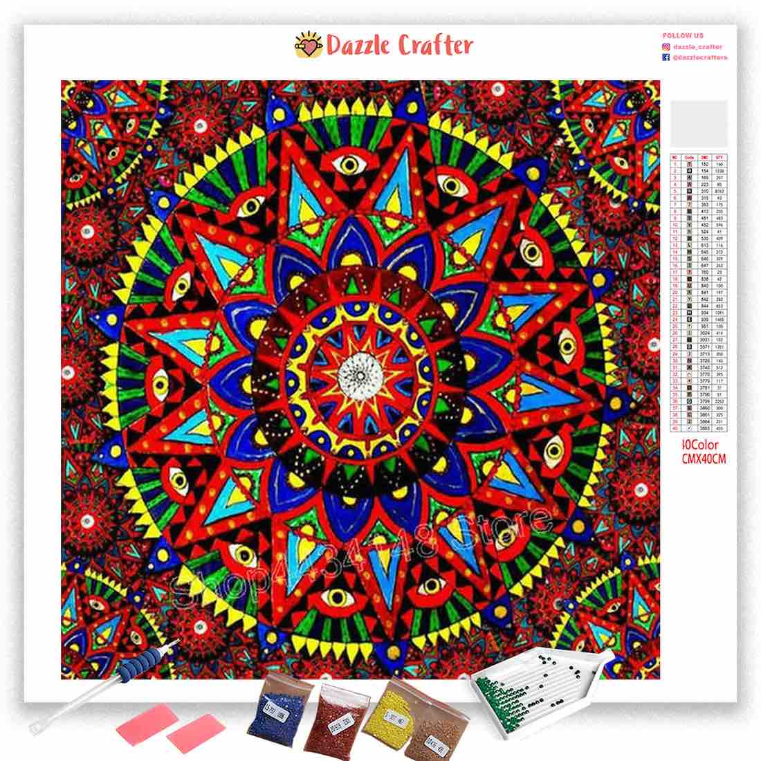 5D Diamond Painting Rainbow Circle Mandala Kit