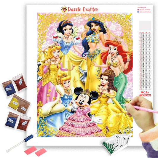 MICKEY AND PRINCESSES Diamond Painting Kit