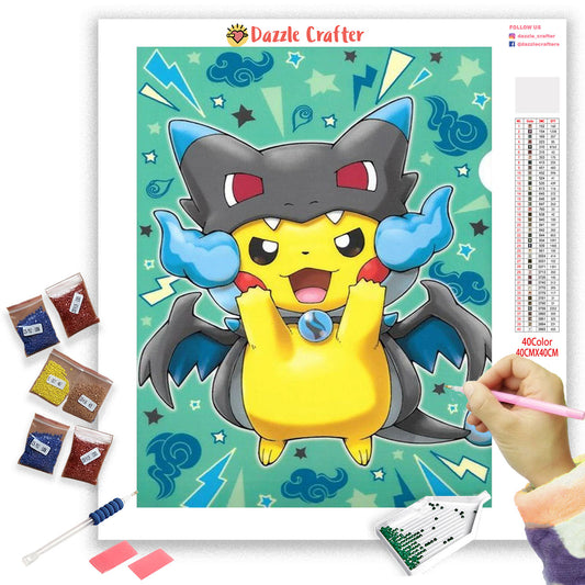 PIKACHU PLAYING MONSTER Diamond Painting Kit