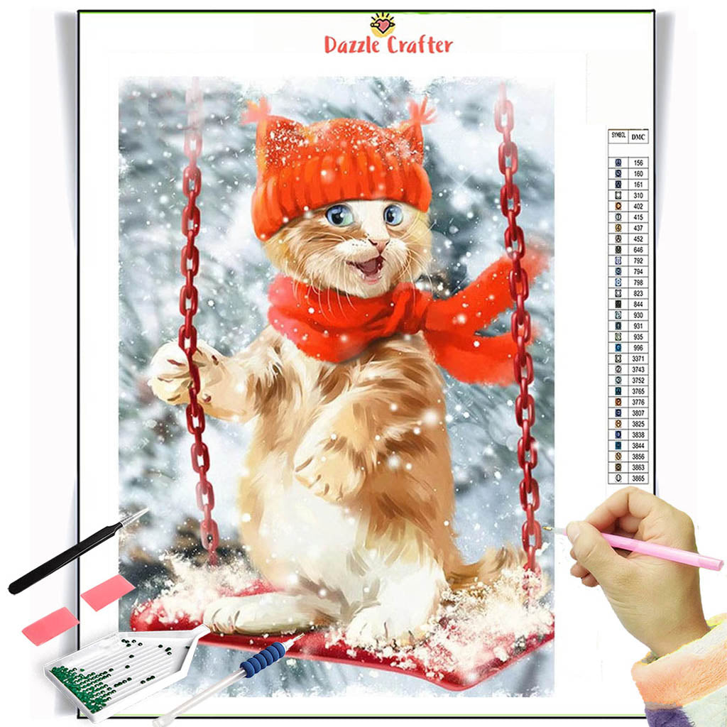 5D DIY My Diamond Art cat Valentine Diamond Painting Kit NEW 