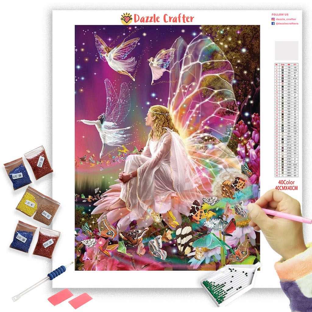 Fairy Girl Diamond Painting Kit for Adults,Elf Diamond Art Kits,5D Di