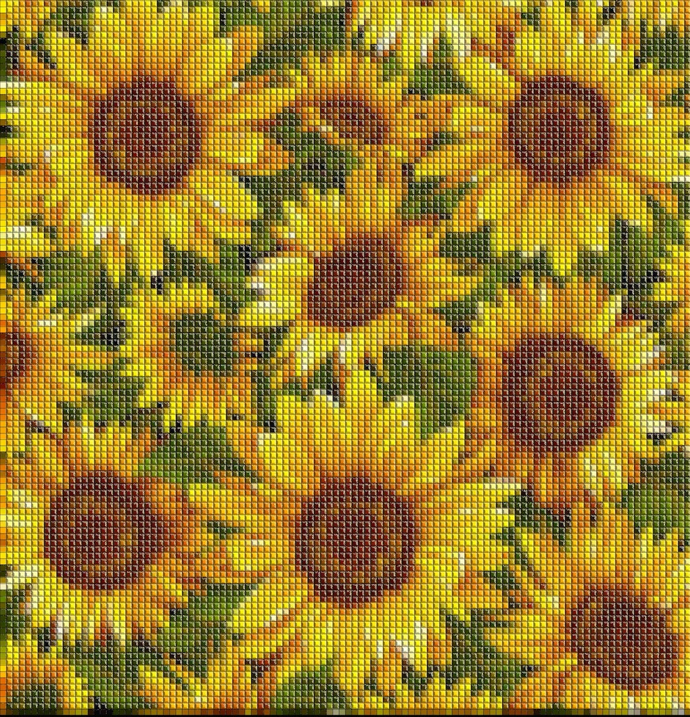 Yellow Two Sunflowers 5D Diamond Painting 