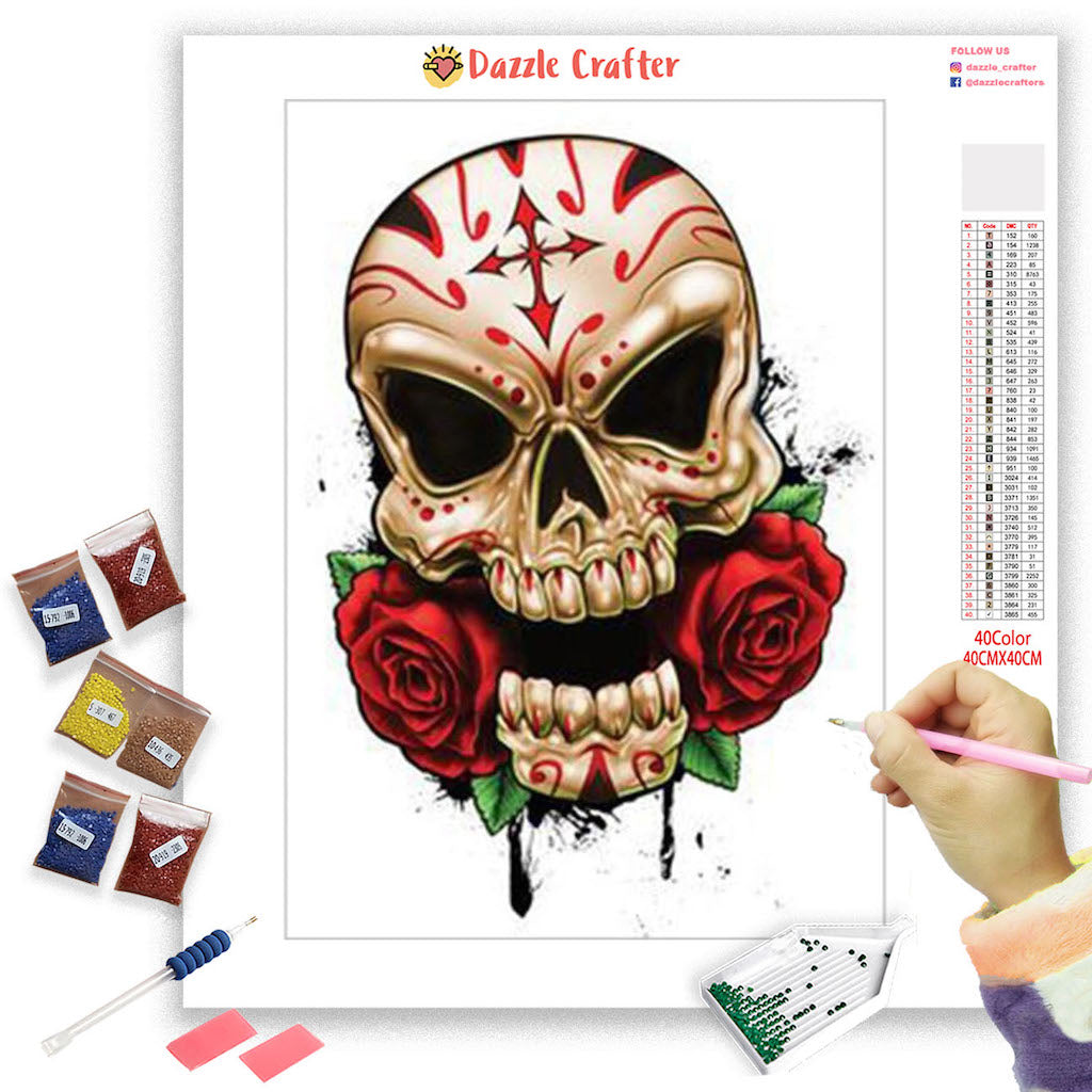 Skull & Tiger Diamond Art Kit – Paint by Diamonds