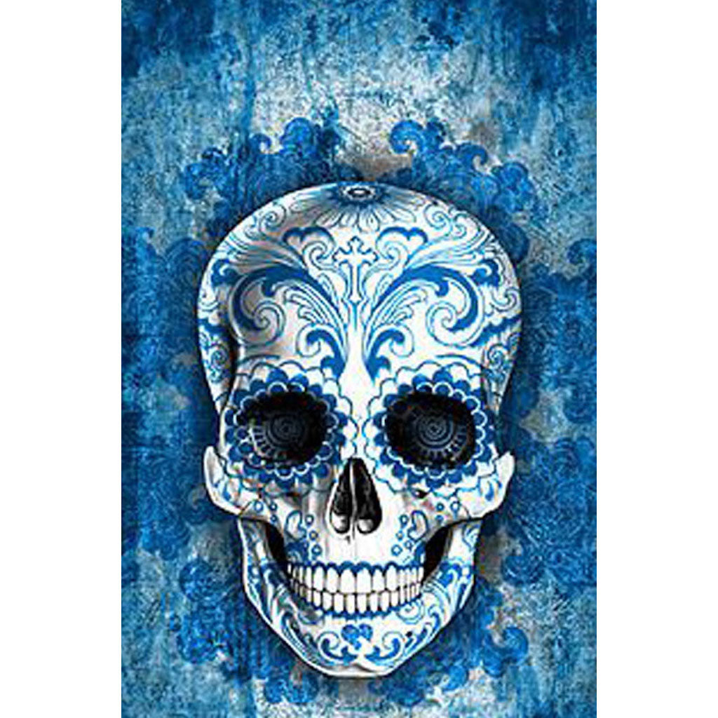 blue sugar skull wallpaper