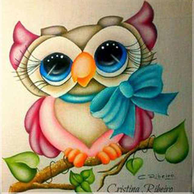 OWL WITH BOW Diamond Painting Beginner's Kit – DAZZLE CRAFTER