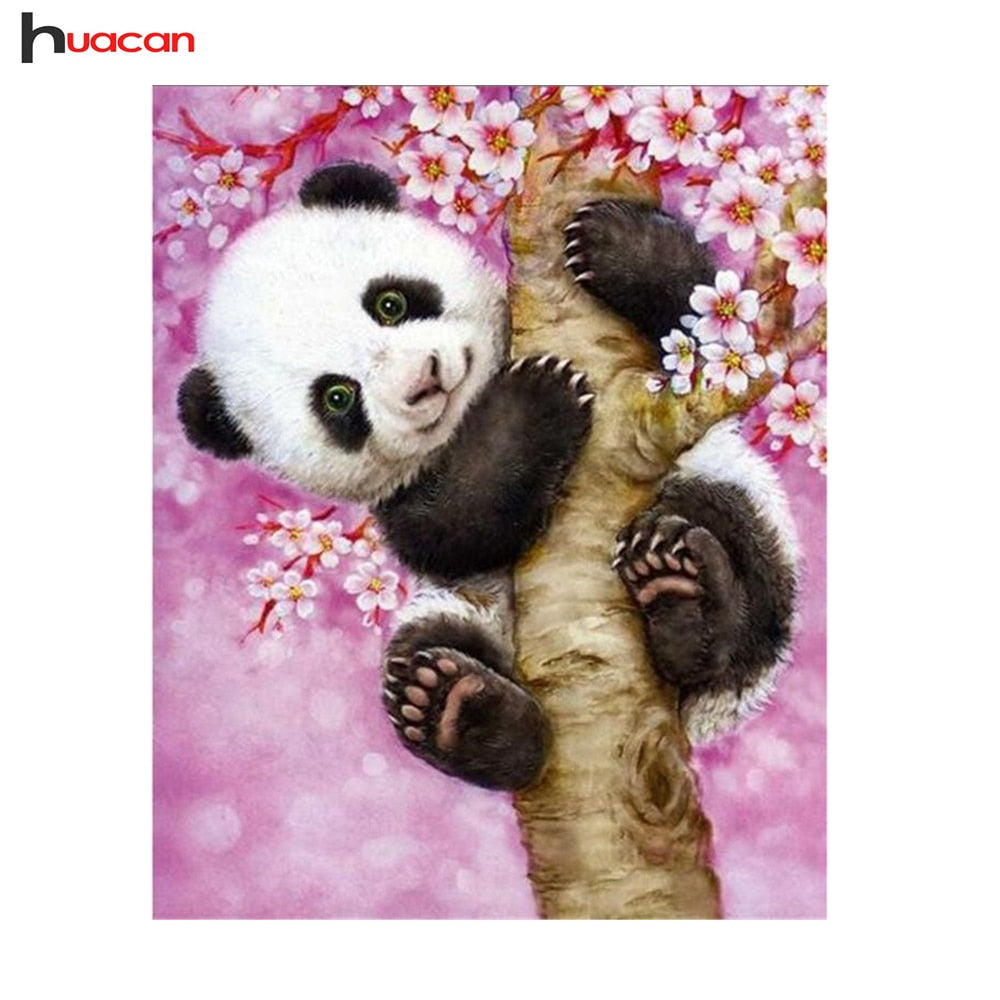 PANDA WITH CHERRY BLOSSOMS Diamond Painting Kit - DAZZLE CRAFTER