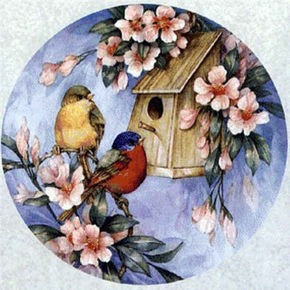 TWIN BIRDS & FLOWERS Diamond Painting Kit - DAZZLE CRAFTER