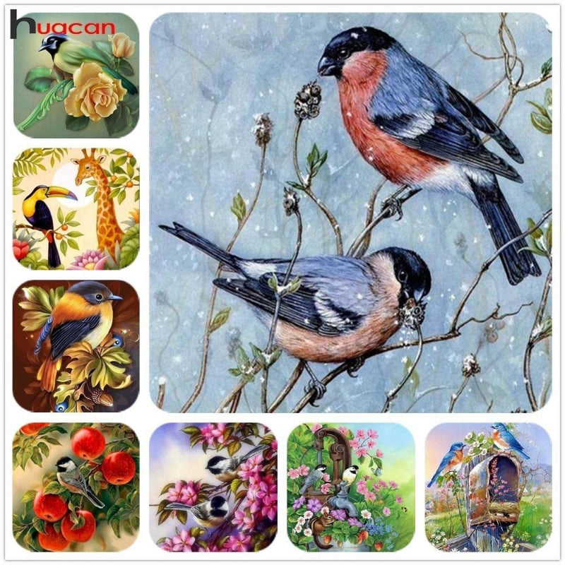 TWIN BIRDS & FLOWERS Diamond Painting Kit - DAZZLE CRAFTER