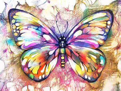Diamond Painting - Square Drill - Colourful Butterfly(40*30cm