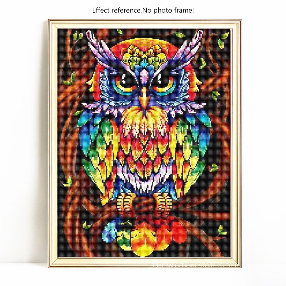 MULTICOLOR OWL Diamond Painting Kit - DAZZLE CRAFTER